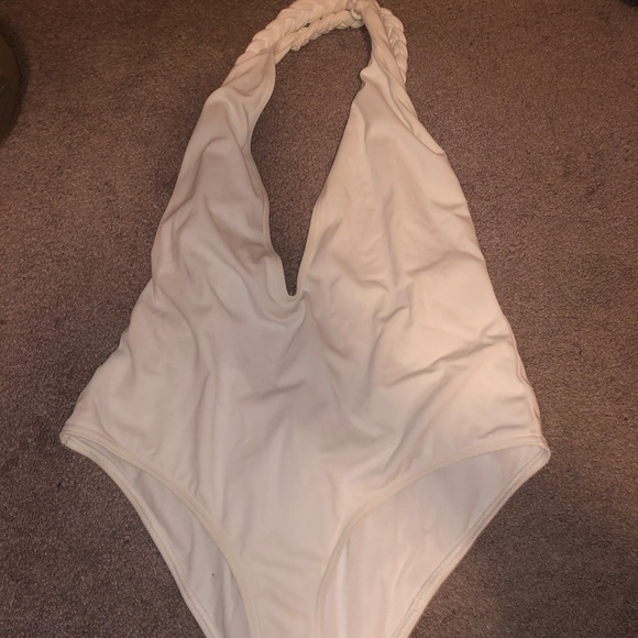 ASOS white one piece plunge bathing suit - Picture 2 of 3